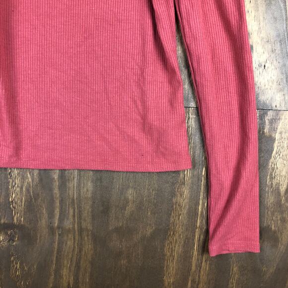 Aeropostale Womens Shirt Deep Coral Cold Shoulder Long Sleeve Soft Stretch M - Picture 4 of 12